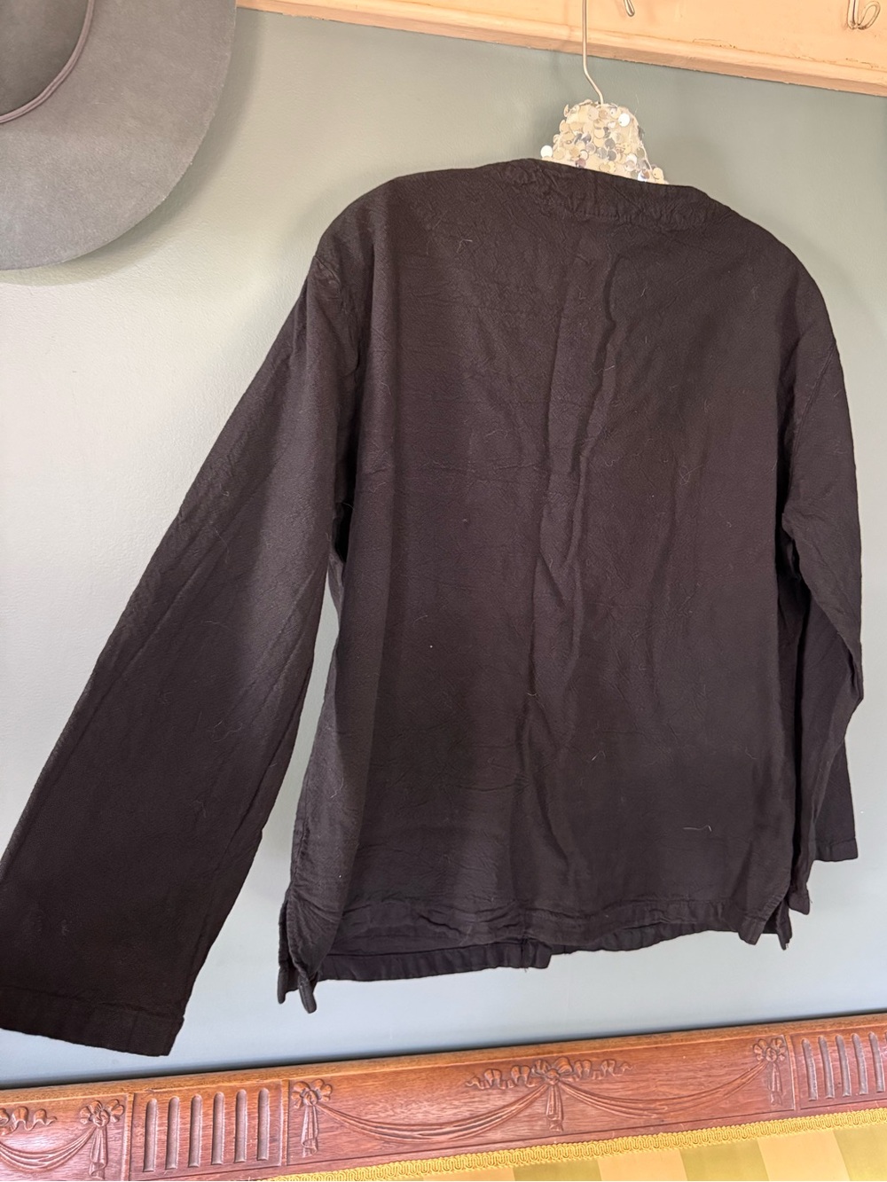 Vintage sea breeze Black Button-Front Lightweight cotton Jacket sz small - Picture 4 of 9